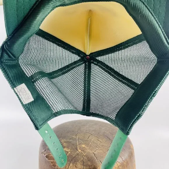 Cabela's Logo Hat Men's Snapback Green White Vintage Trucker Cap Mesh Hunt Fish - Picture 8 of 9